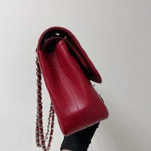 Classic Flap Jumbo Caviar Red Chevron SHW