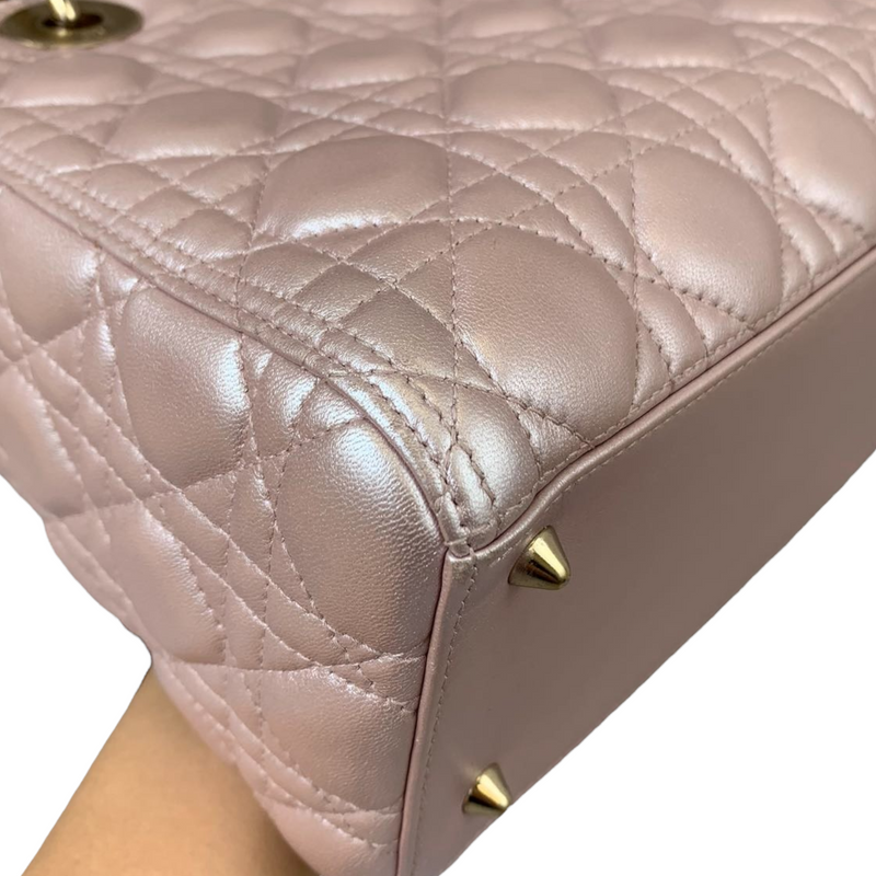 Lady Dior Medium Lambskin Light Pink GHW