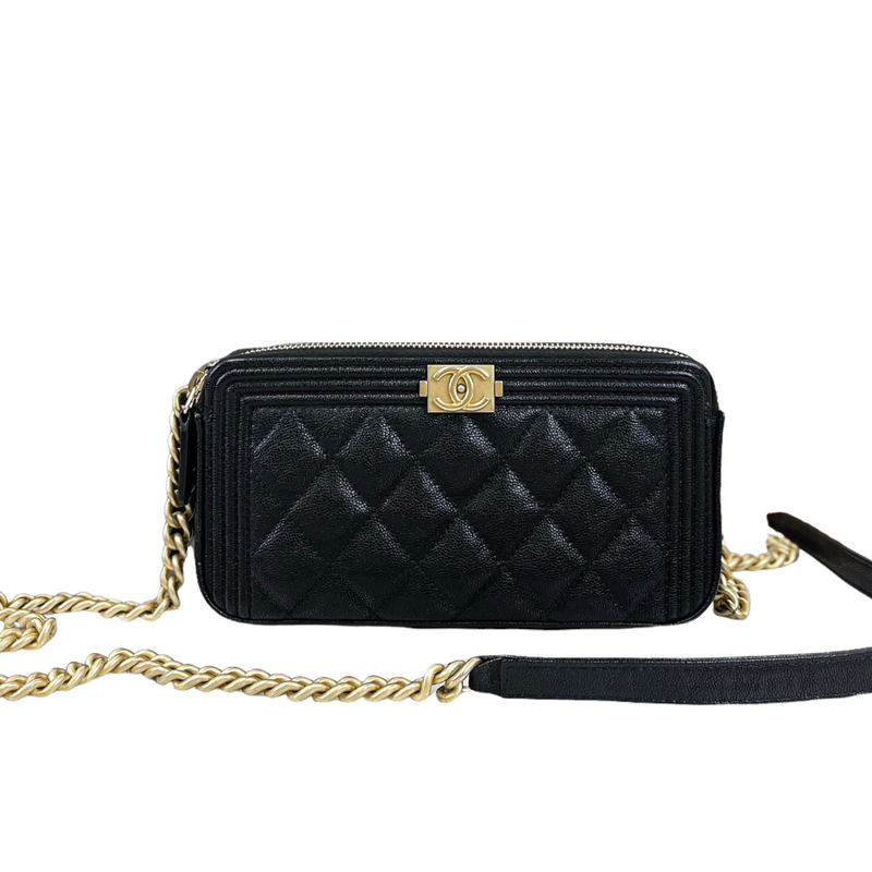 Chanel Gabrielle Woc Double Zip Clutch Wallet on Chain Bag