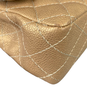 Classic Medium Flap Caviar Gold GHW