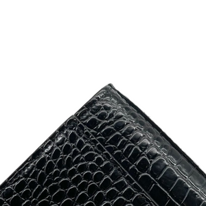Kate Tassel Embossed  Croc Leather Black SHW