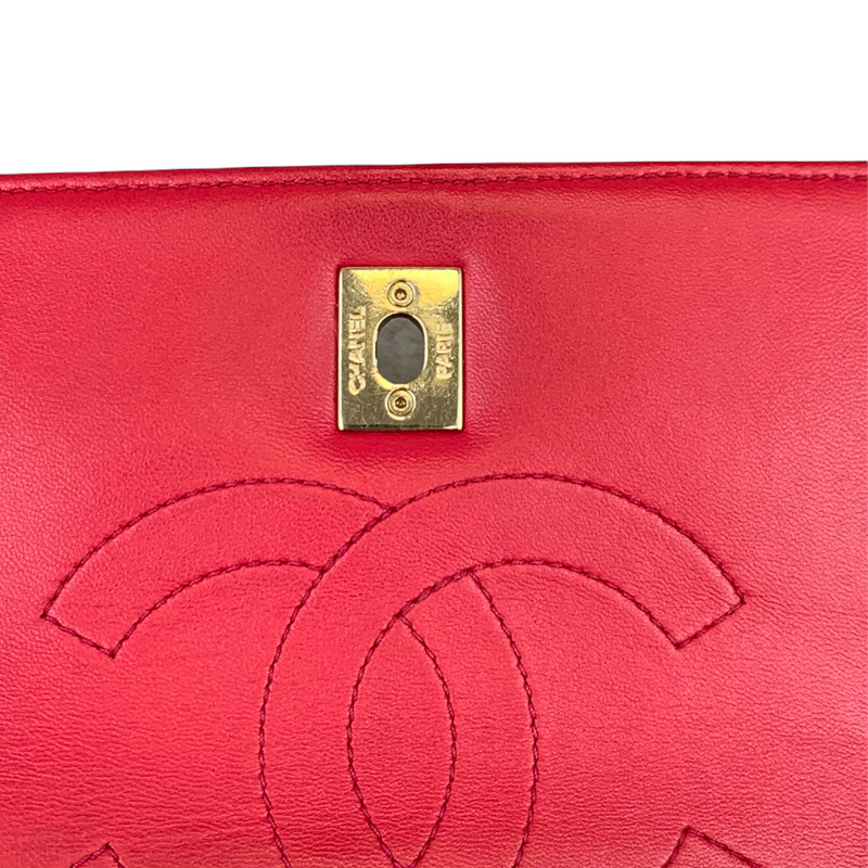 Small Trendy CC Flap Lambskin Red GHW