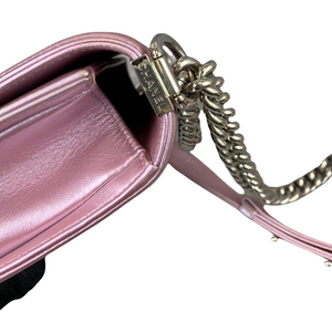 Small Boy Lambskin Iridescent Pink SHW