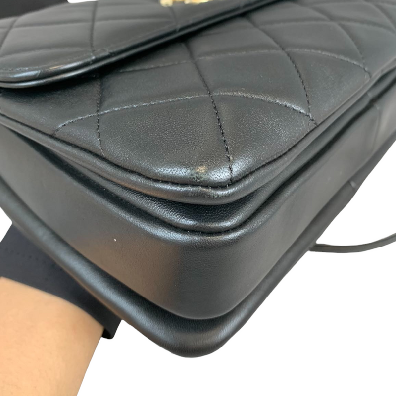 Small Trendy CC Flap Lambskin Black GHW