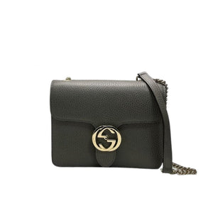 Small Interlocking GG Calfskin Grey GHW