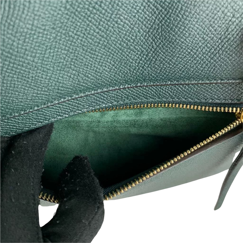 Belt Bag Micro Leather Dark Green GHW