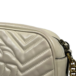 Small Marmont Leather Camera Cream GHW