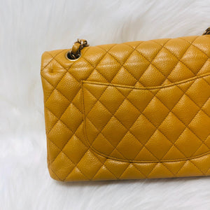 Classic Flap M/L Yellow Lambskin with GHW