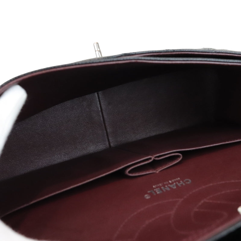 Classic Double Flap Jumbo Black Caviar SHW