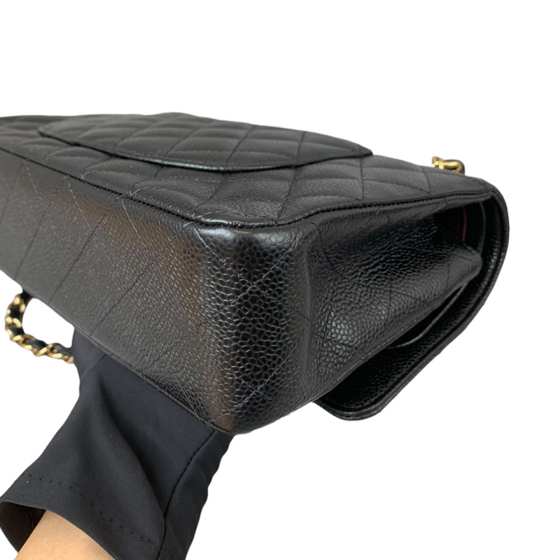 Medium Classic Flap Caviar Black GHW