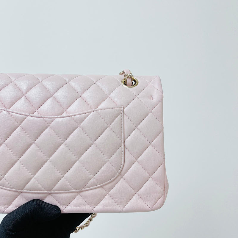 Classic Double Flap Medium Pink lambskin GHW