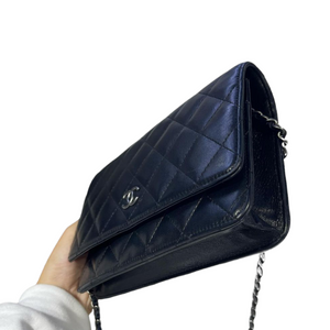 Classic Wallet on Chain Lambskin Black SHW