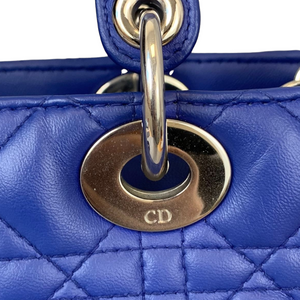 Lady Dior Medium Electric Blue Lambskin SHW