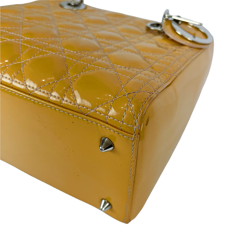 Lady Dior Medium Patent Leather Orange SHW