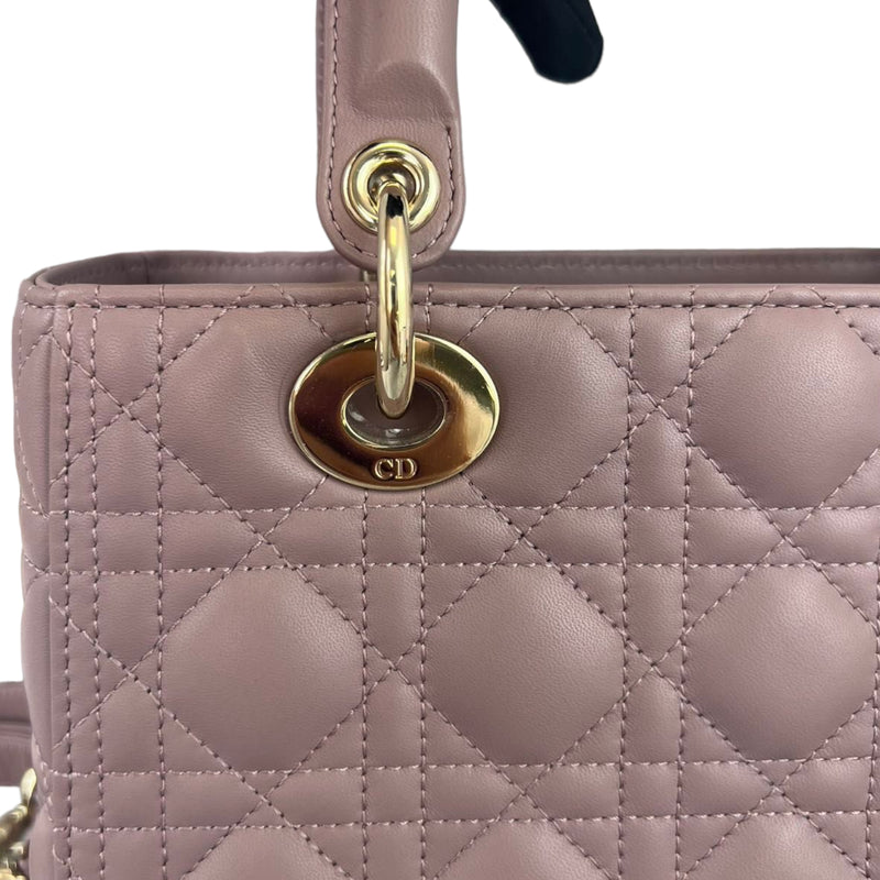 Lady Dior Lambskin Medium Taupe Flap GHW