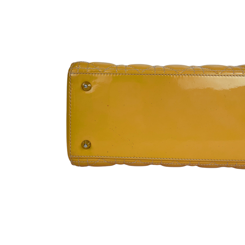 Lady Dior Medium Patent Leather Orange SHW