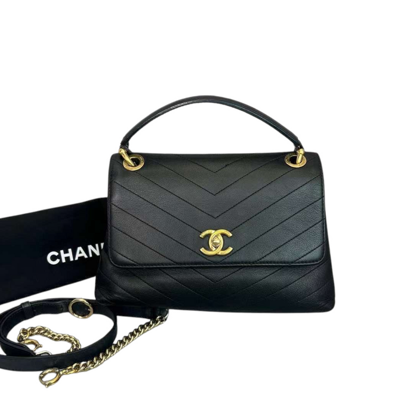 Chanel chevron chic top handle hotsell