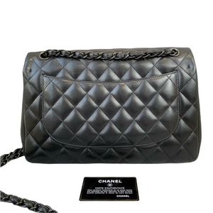 Jumbo Double Flap Lambskin So Black