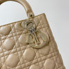 Lady Dior Lambskin Medium Beige GHW