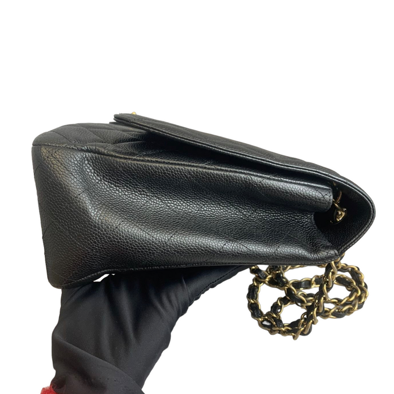 Single Flap Maxi Caviar Black GHW