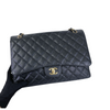 Classic Single Flap Maxi Caviar Black GHW