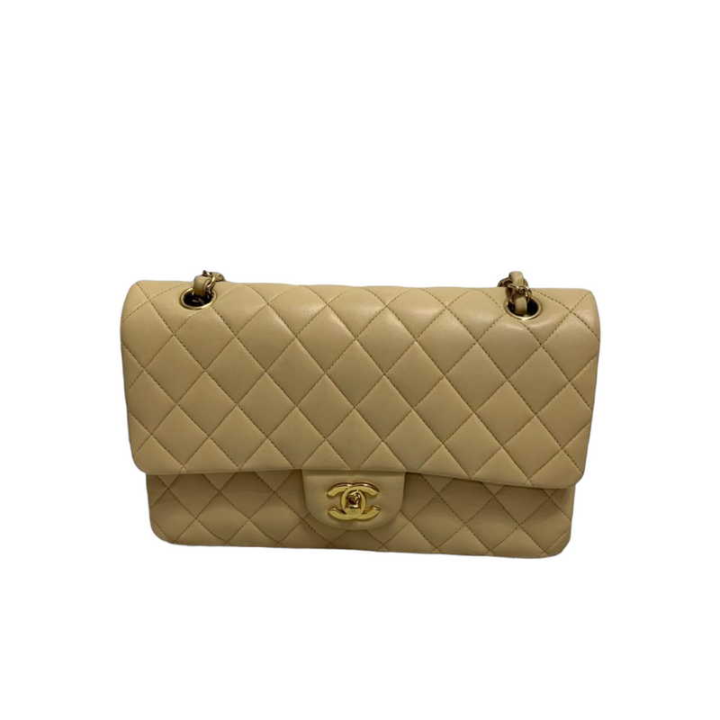 Classic Flap Medium Lambskin Beige GHW