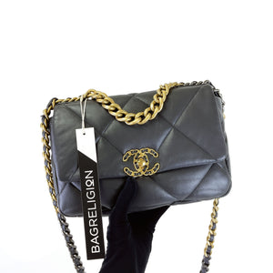 19 Lambskin Dark Grey Small 21B Mixed Hardware