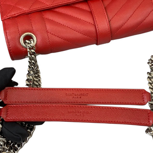 Medium Envelope Grain de Poudre Red GHW