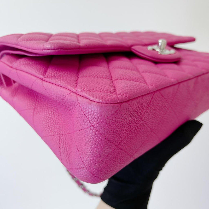 Classic Double Flap Matte Caviar Medium Pink SHW