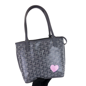 Mini Anjou Reversible Canvas Calfskin Grey SHW