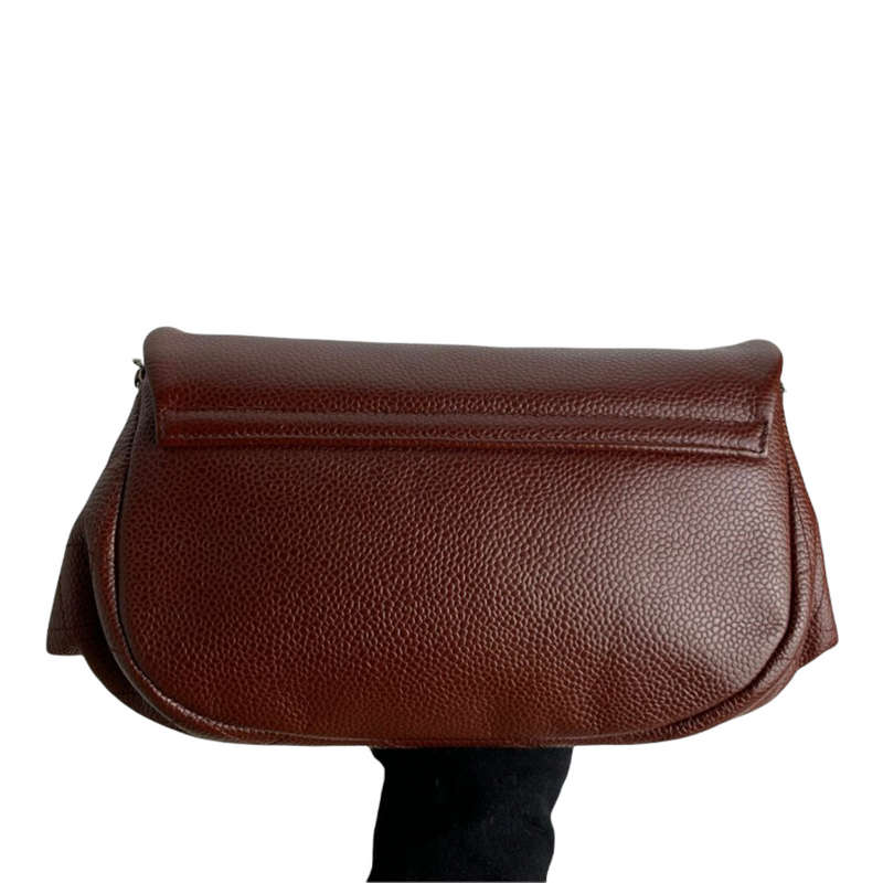 Half Moon Flap Caviar Burgundy SHW