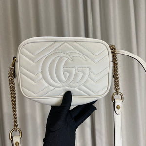 GG Marmont Mini Camera White GHW