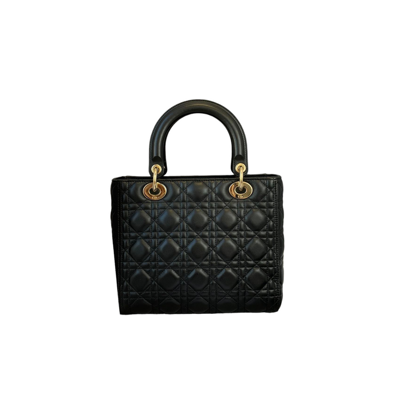 Lady Dior Lambskin Medium Black GHW