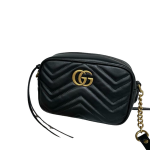GG Marmont Mini Camera Black GHW