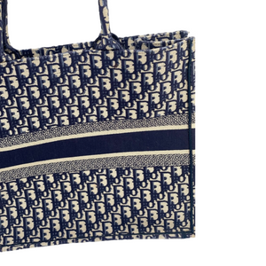 Oblique Book Tote Large Canvas Blue
