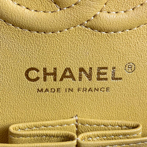 Small Classic Chevron Flap Caviar Yellow SHW