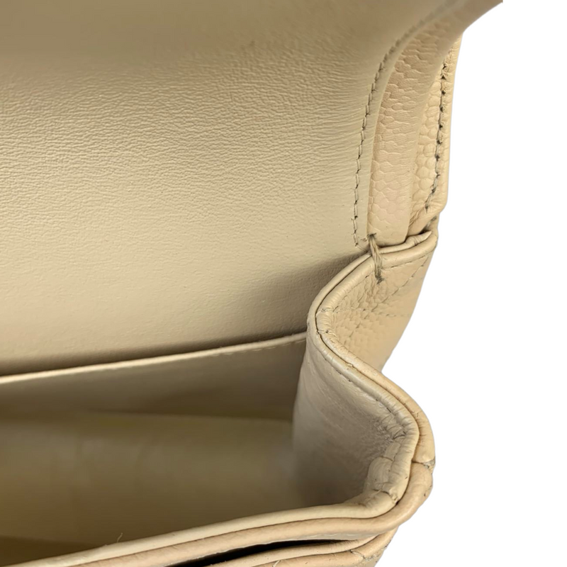 Classic Double Flap Caviar Medium Beige GHW