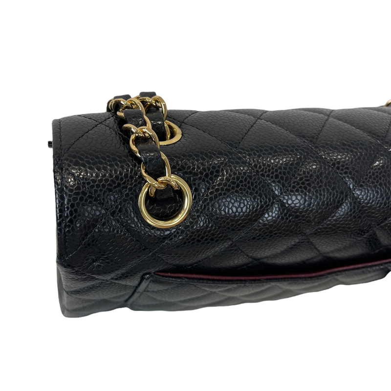 CHANEL Classic Double Flap Jumbo Caviar Leather Black