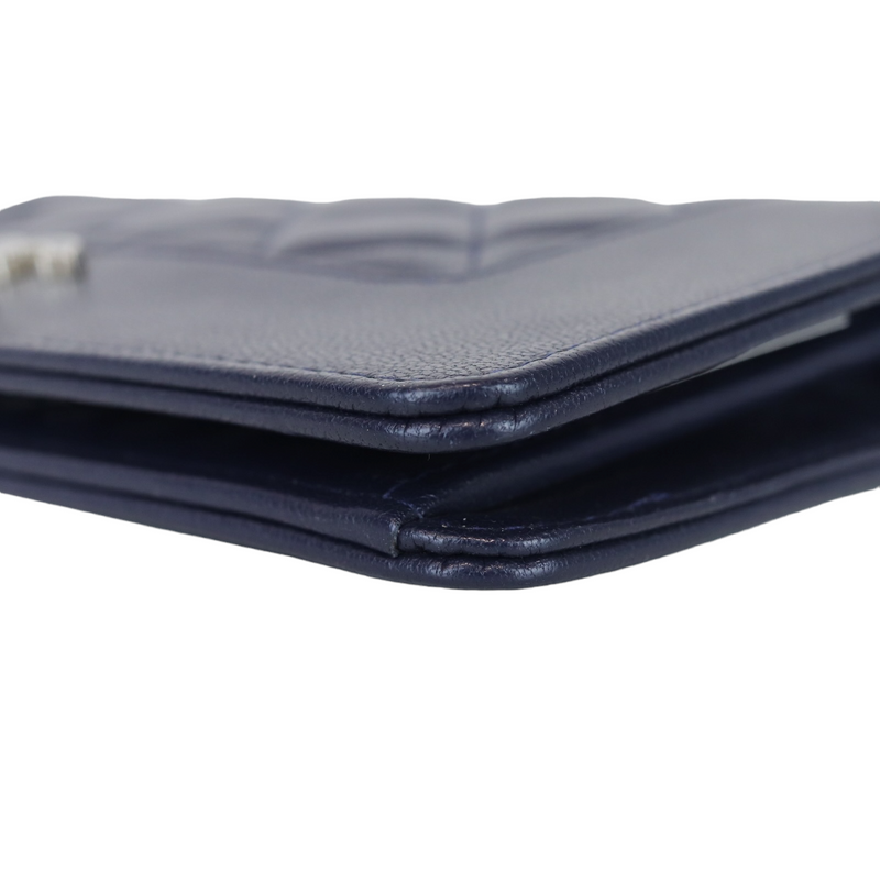 Mademoiselle Quilted Wallet Blue GHW