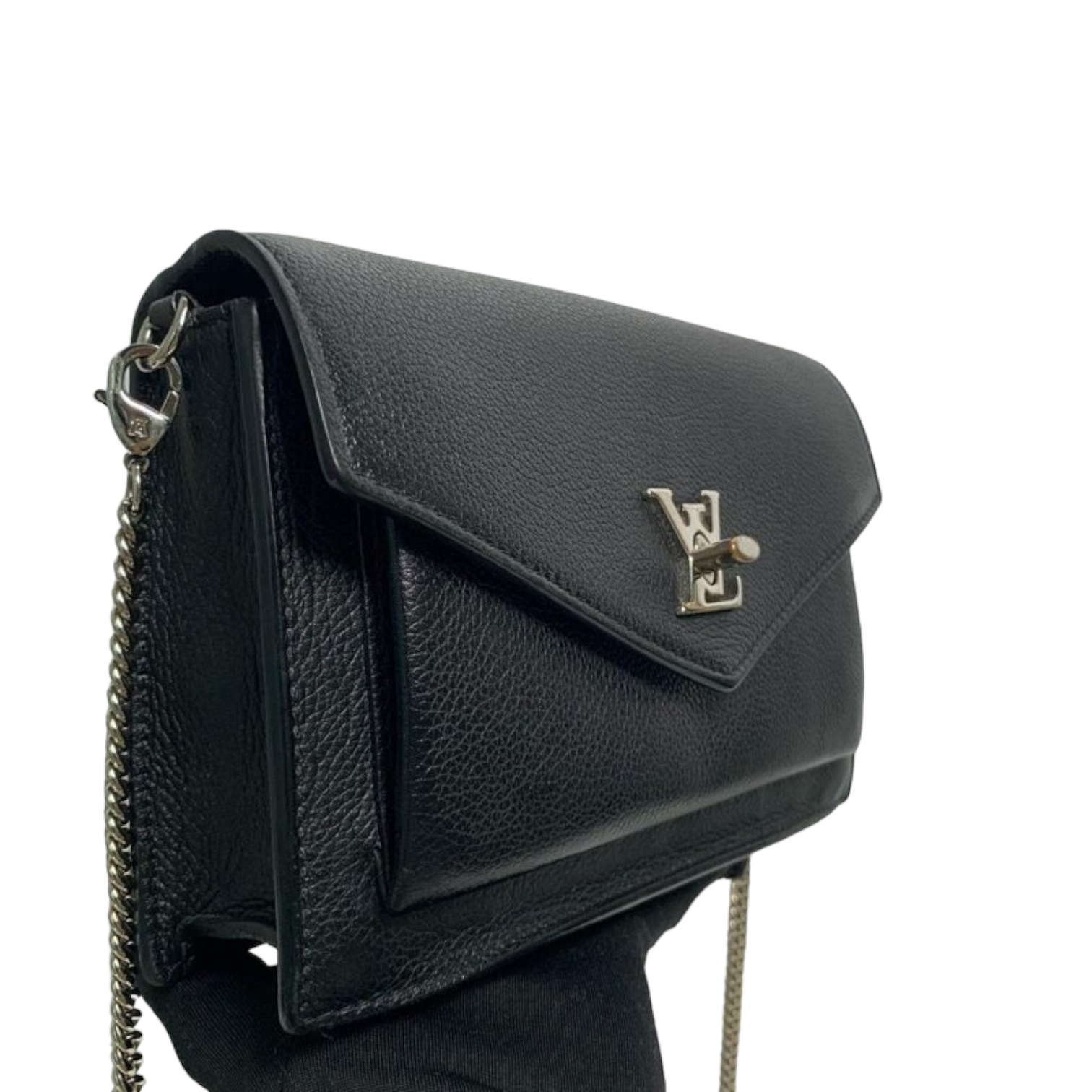 Mylockme Chain Pochette Leather Black SHW – Bag Religion