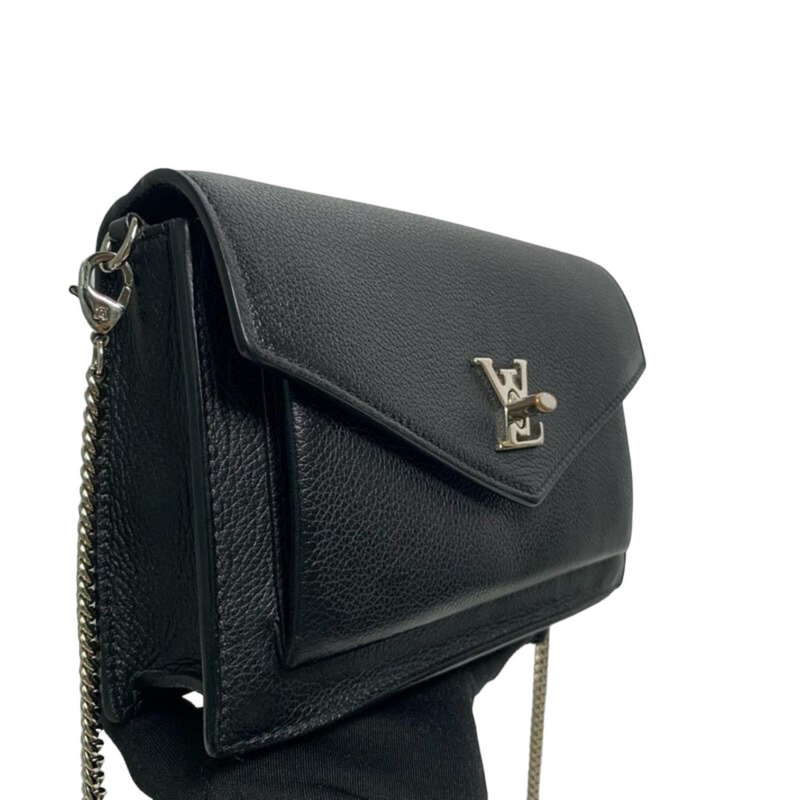 Mylockme Chain Pochette Leather Black SHW