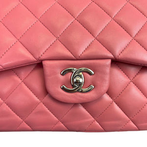 Jumbo Double Flap Lambskin Pink SHW