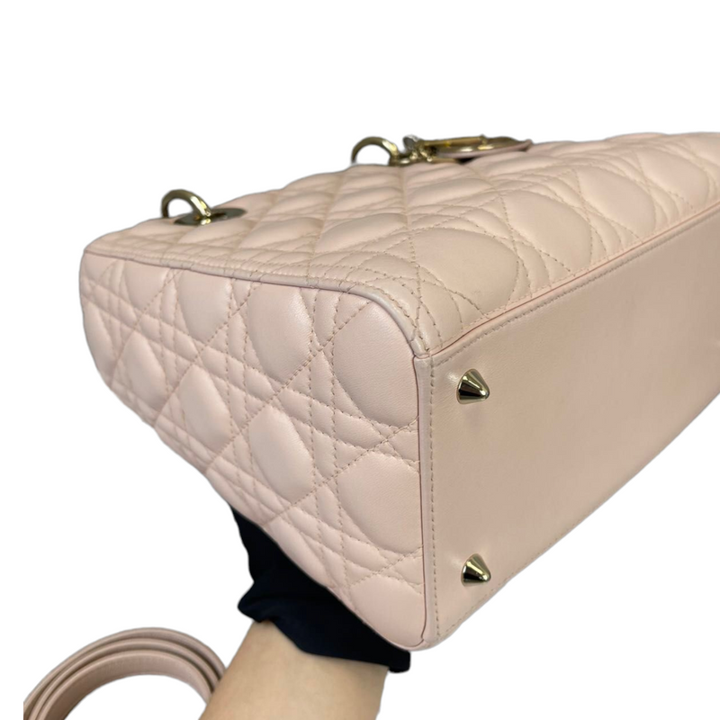 Cannage Lady Dior Medium Light Pink GHW