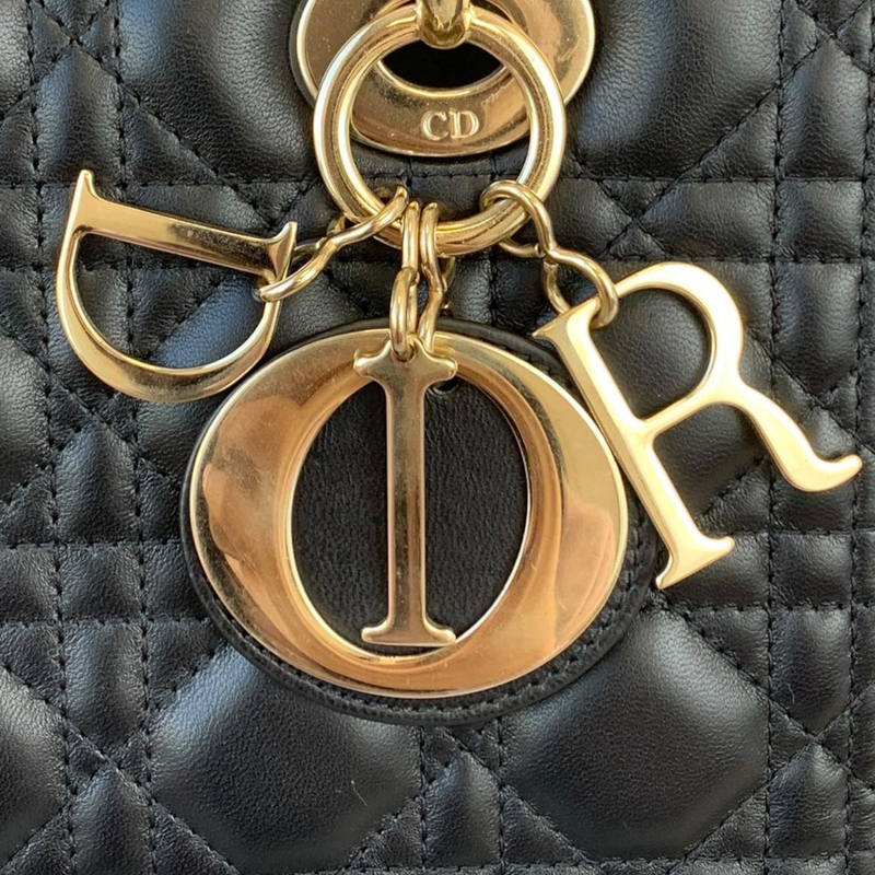 Lady Dior Lambskin Medium Black GHW