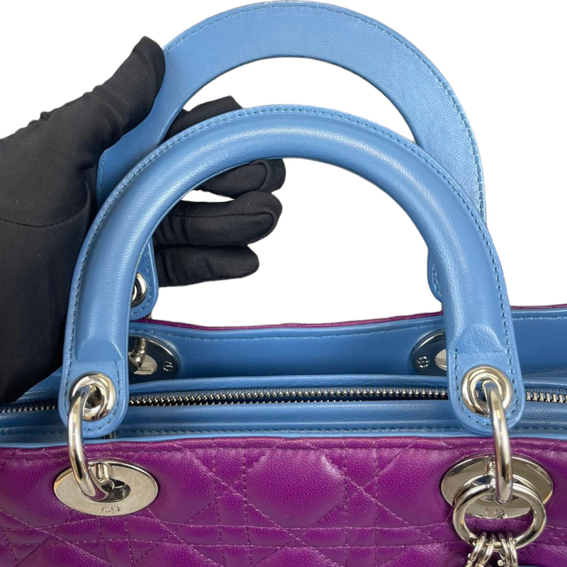 Lady Dior Large Lambskin Tri Colour SHW