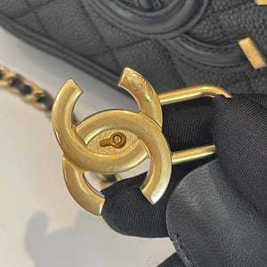 Filigree Vanity Case Caviar Small Black GHW