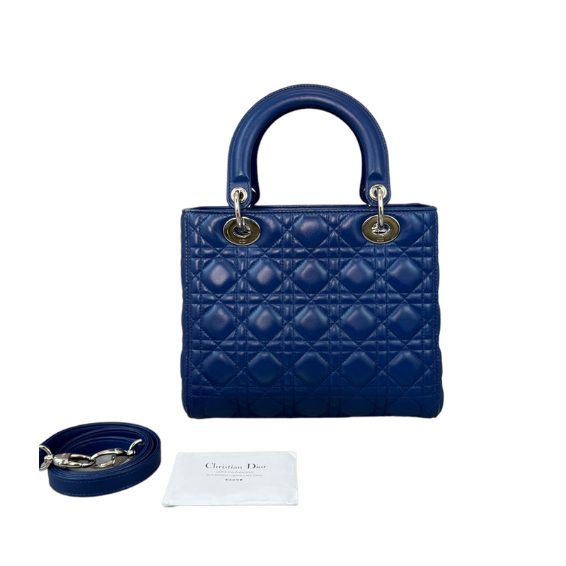 Lady Dior Medium Blue Lambskin SHW