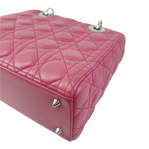 Lady Dior Cannage Lambskin Medium  Pink SHW