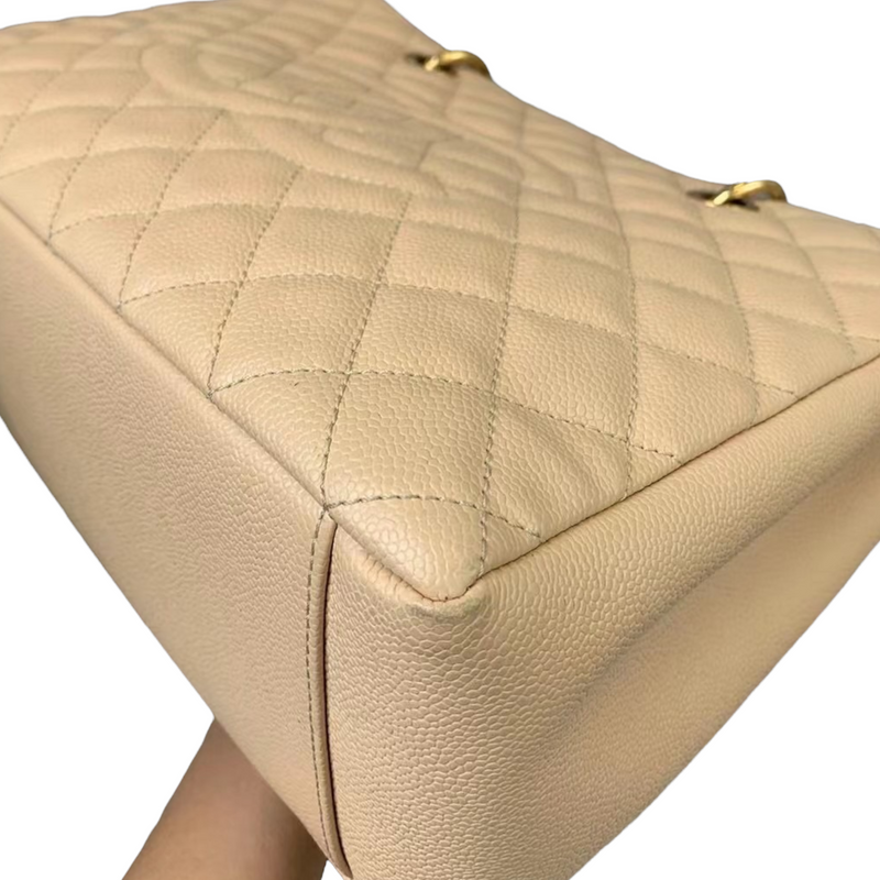 GST Grand Shopping Tote Beige Caviar GHW