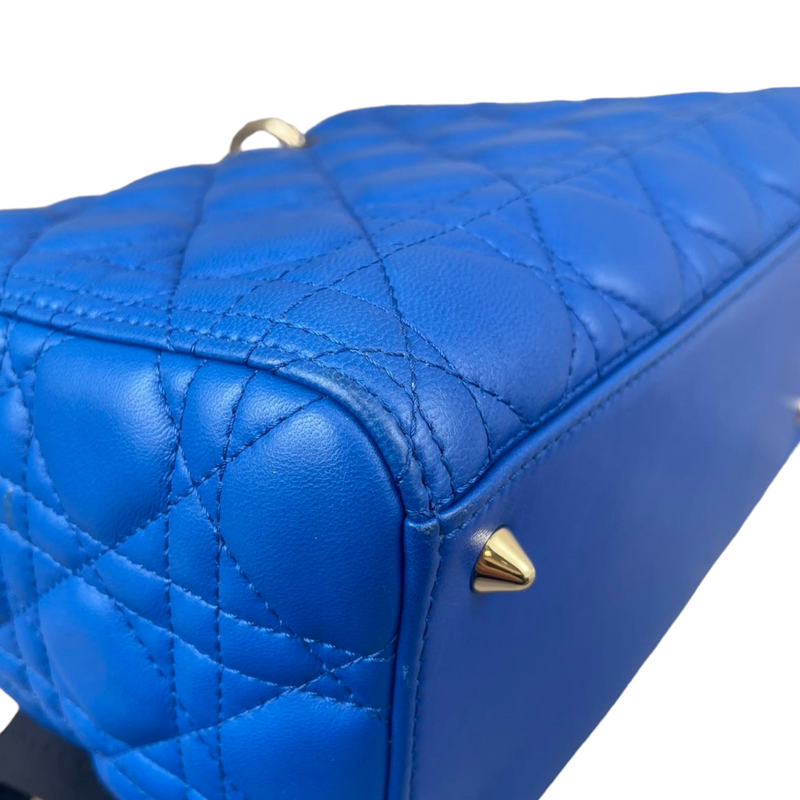 Lady Dior Medium Electric Blue Lambskin GHW